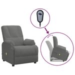 vidaXL Fauteuil de massage gris foncé similicuir daim