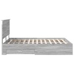 vidaXL Cadre de lit Gris Sonoma 150 x 200 cm Bois d'ingénierie