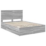 vidaXL Cadre de lit Gris Sonoma 140 x 200 cm Bois Ingénierie