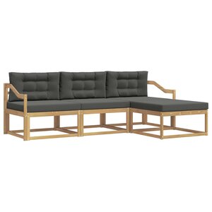 vidaXL Ensemble de canapés d'extérieur 4 pc Blanc et anthracite