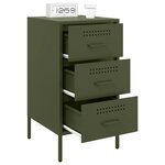 vidaXL Tables de chevet 2 Pièces vert olive 36x39x68 cm acier