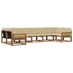 vidaXL Ensemble de canapés d'extérieur 7 Pièces Naturel et Beige