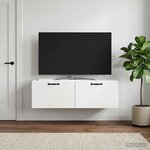 vidaXL Meuble TV mural Blanc 98 x 41 x 30 cm Bois d'ingénierie