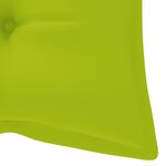 vidaXL Banc de jardin avec coussin vert vif 120 cm Bois de teck massif