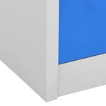 vidaXL Armoires à casiers 5 Pièces Gris clair et bleu 90x45x92 5 cm Acier