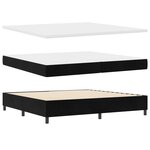 Lit à ressort vidaXL avec matelas Noir 200x200 cm Velours