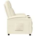 vidaXL Fauteuil inclinable Blanc crème Similicuir