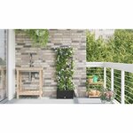 vidaXL Pots de jardin Noir 40 x 40 x 126 cm Acier
