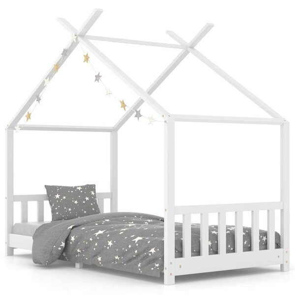vidaXL Cadre de lit d'enfant Blanc Bois de pin massif 90 x 200 cm