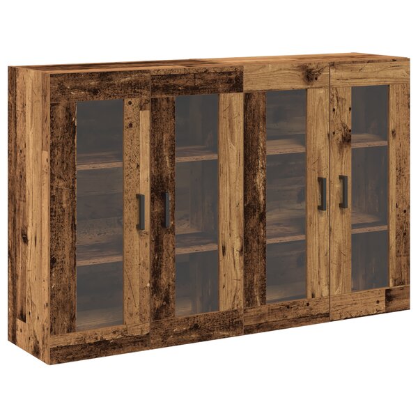 vidaXL Meubles de rangement muraux 2 pièces en bois vieilli 69 5 x 34 x 90 cm  en bois reconstitué