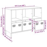 vidaXL Buffet blanc 101 5x39x73 5 cm acier laminé à froid
