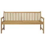 vidaXL Banc de jardin avec coussin gris 175 cm Bois de teck massif