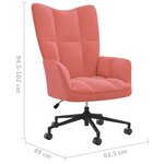 vidaXL Chaise de relaxation Rose Velours