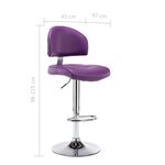 vidaXL Tabouret de bar Violet Similicuir
