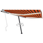 vidaXL Auvent manuel rétractable avec LED 400x350 cm Orange et marron