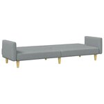 vidaXL Canapé-lit à 2 places avec repose-pied gris clair tissu