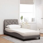 vidaXL Lit avec matelas taupe 80x200 cm tissu