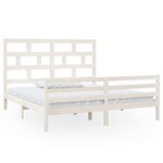 vidaXL Cadre de lit Blanc Bois massif 180x200 cm Super King