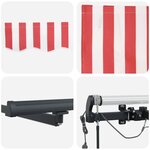 vidaXL Auvent Rétractable with Rouge et blanc 500 × 300 cm tissu