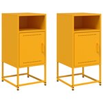vidaXL Tables de chevet 2 Pièces jaune moutarde 36x39x78 cm acier