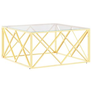 vidaXL Table basse 80x80x40 cm acier inoxydable et verre