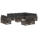 vidaXL Ensemble de canapé de jardin 13 Pièces Gris polyrotin