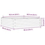 vidaXL Jardinière blanc 90x90x23 cm bois de pin massif