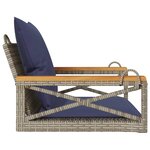 vidaXL Balancelle avec coussins gris 63x62x40 cm résine tressée