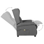 vidaXL Fauteuil de massage Gris clair Tissu