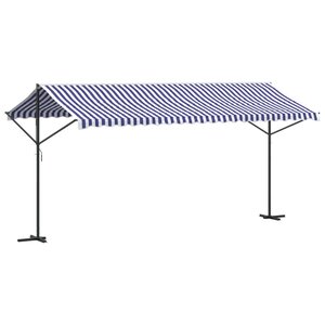 vidaXL Auvent autoportant bleu et blanc 500x300 cm tissu et acier