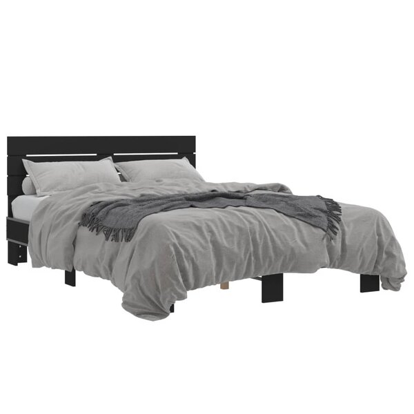 vidaXL Cadre de lit sans matelas noir 140x190 cm