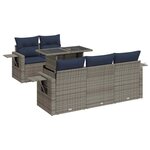 vidaXL Salon de jardin 6 Pièces avec coussins gris résine tressée