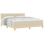 vidaXL Lit à ressorts avec matelas Crème 180 x 200 cm tissu