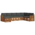vidaXL Ensemble de canapés d'extérieur 8 pc Naturel et Anthracite