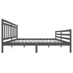 vidaXL Cadre de lit sans matelas gris bois massif 200x200 cm