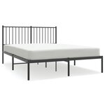 vidaXL Cadre de lit métal sans matelas avec tête de lit noir 140x190cm