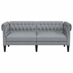 vidaXL Canapé Chesterfield Gris clair 182.5 x 74.5 x 74.5 cm tissu