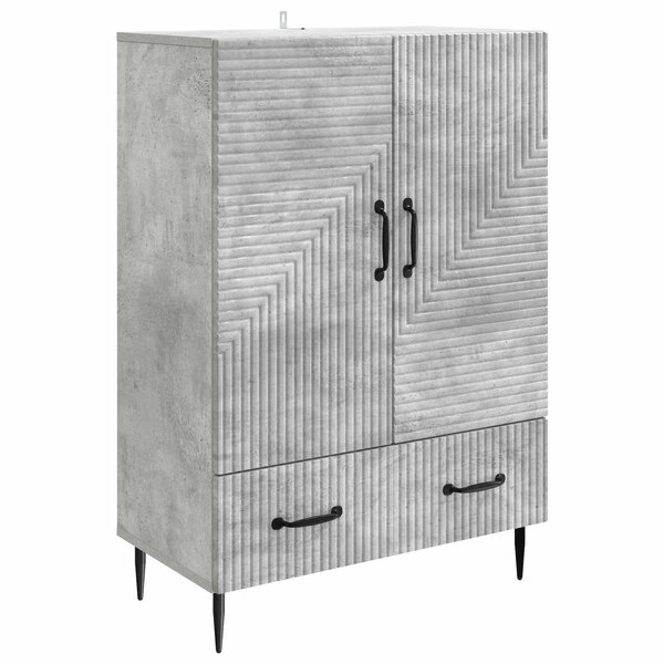 vidaXL Buffet Gris béton 66 x 34 5 x 95 cm Bois d'ingénierie