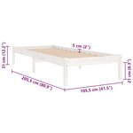 vidaXL Cadre de lit sans matelas blanc bois massif 100x200 cm