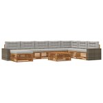vidaXL Ensemble de canapés d'extérieur 9 Pièces Naturel et gris clair