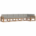 vidaXL Ensemble de canapés d'extérieur 6 pc Naturel et gris clair