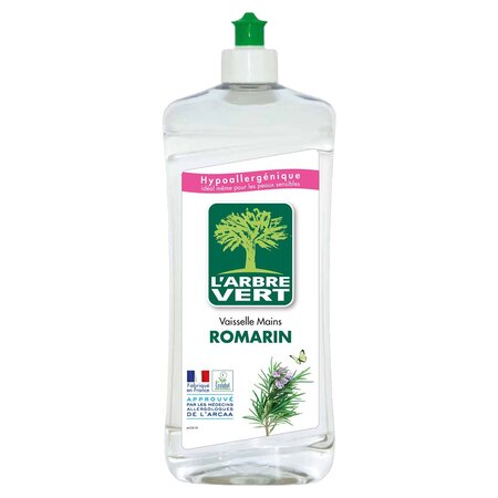 L'Arbre Vert L’Arbre Vert Vaisselle & Mains Hypoallergénique au Romarin 750ml (lot de 6)