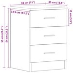 vidaXL Table de chevet Sonoma gris 38x35x56 cm Bois d'ingénierie