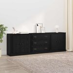 vidaXL Buffets 3 Pièces Chêne noir 70 x 35 5 x 67 5 cm Bois d'ingénierie