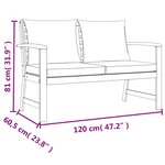 vidaXL Ensemble à manger de jardin 4 Pièces coussins Bois acacia