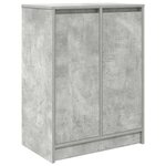 vidaXL Armoire à chaussures gris béton 57x34x76 cm bois d'ingénierie