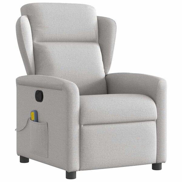 vidaXL Fauteuil de massage inclinable gris nuage tissu