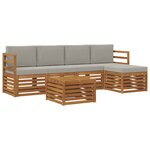 vidaXL Ensemble de canapés d'extérieur 6 Pièces Gris Naturel et Clair