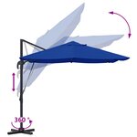 vidaXL Parasol cantilever bleu azur Bleu azur