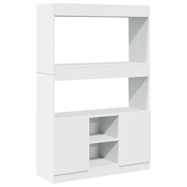 vidaXL Buffet haut blanc 92x33x140 cm bois d'ingénierie